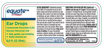 Principal Display Panel Bottle Label 0.5 Fl Oz (Walmart Ear Drop Bottle Label)